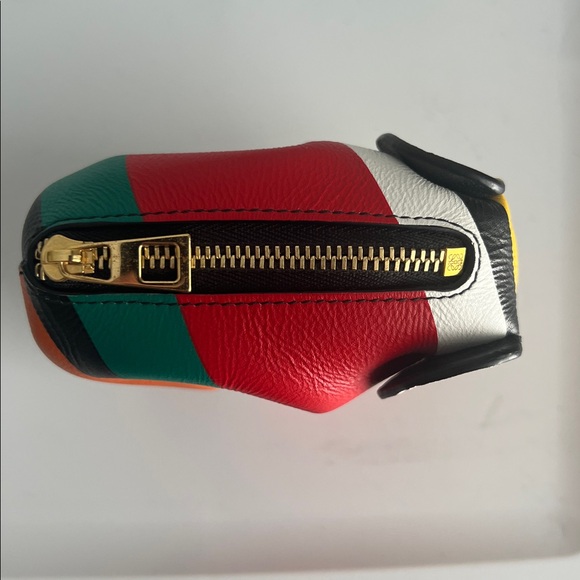 LOEWE Calfskin Colorful Elephant Coin Keychain - Picture 5 of 9